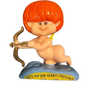 Vintage 1970's Russ Berrie Figure lets put our hearts together Cupid Valentines‎